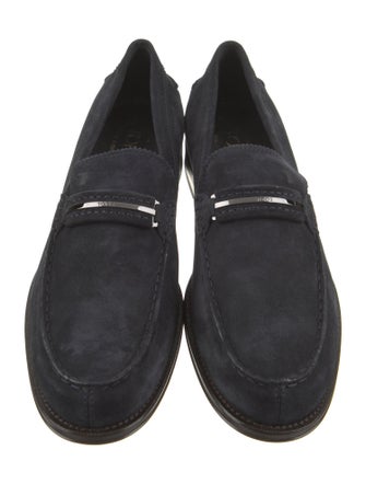 Tod's Suede Scalloped Accent Loafers
