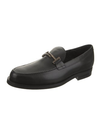 Tod's Leather Faux Fur Trim Loafers