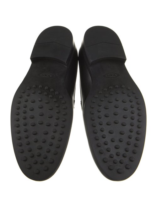 Tod's Leather Faux Fur Trim Loafers