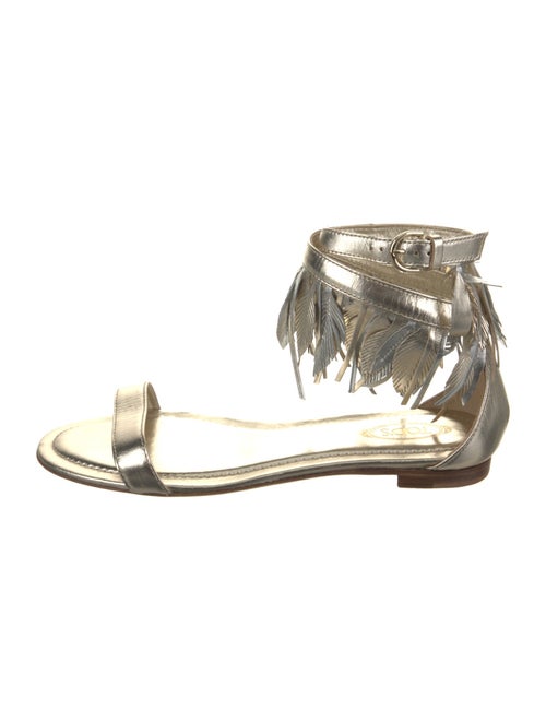 Tod's Leather Fringe Trim Accent Sandals