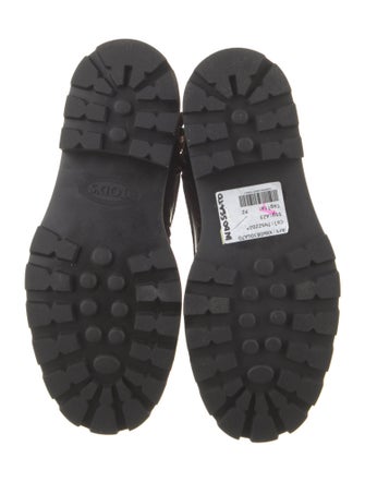 Tod's Suede Colorblock Pattern Combat Boots