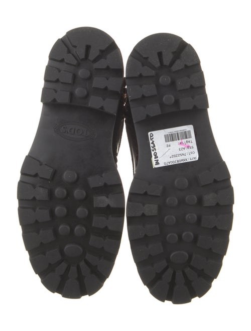 Tod's Suede Colorblock Pattern Combat Boots