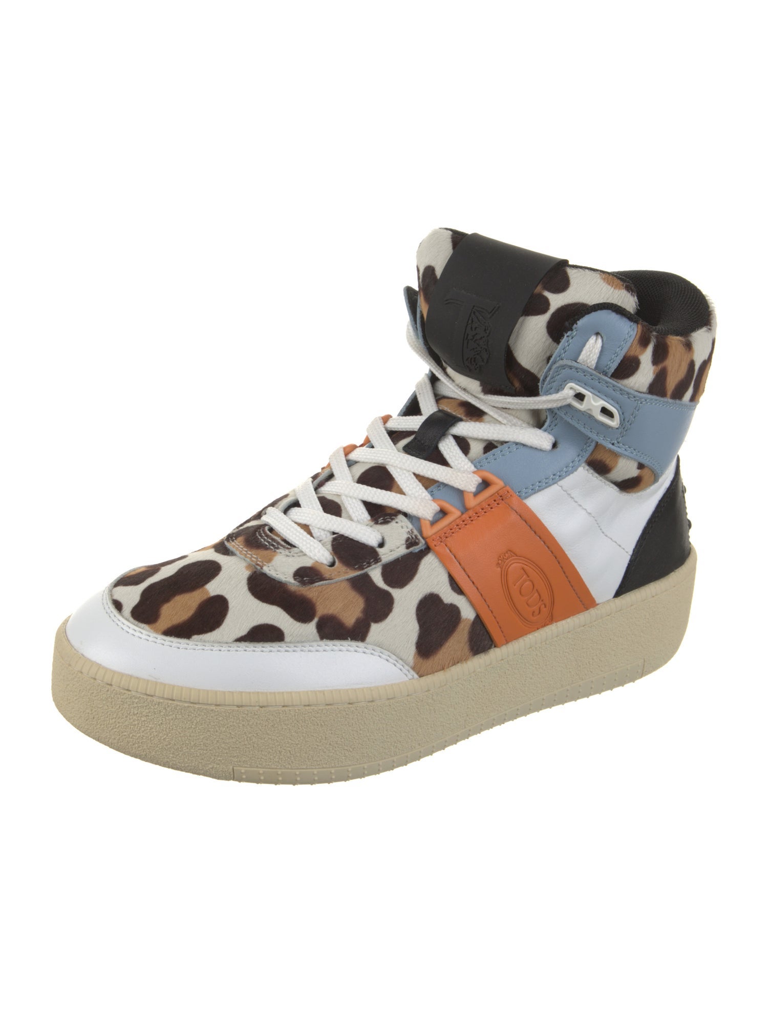 Tod's Leather Animal Print Sneakers