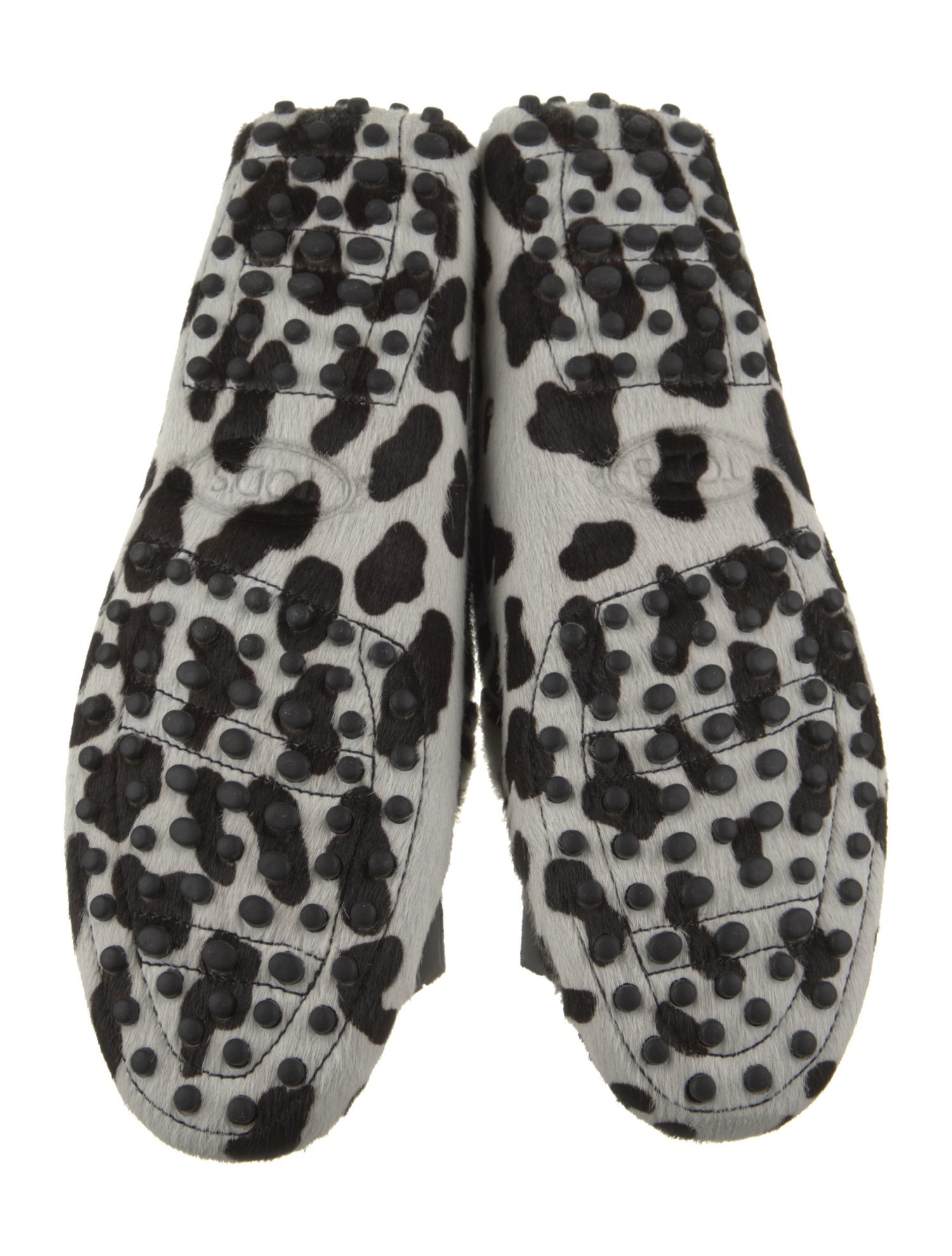 Tod's Ponyhair Animal Print Loafers