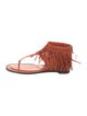 Tod's Leather Fringe Trim Accent Slingback Sandals