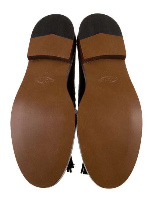 Tod's Patent Leather Chain-Link Accents Loafers