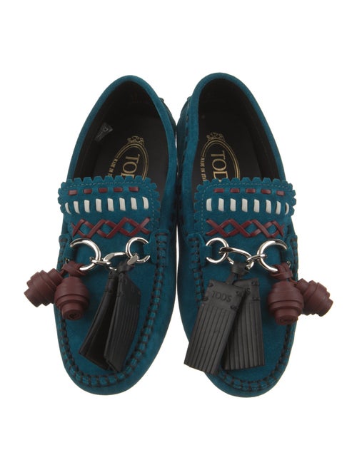 Tod's Suede Leather Trim Embellishment Moccasins