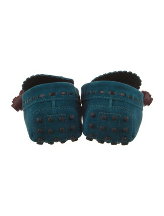 Tod's Suede Leather Trim Embellishment Moccasins