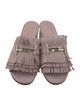 Tod's Suede Fringe Trim Accent Slides