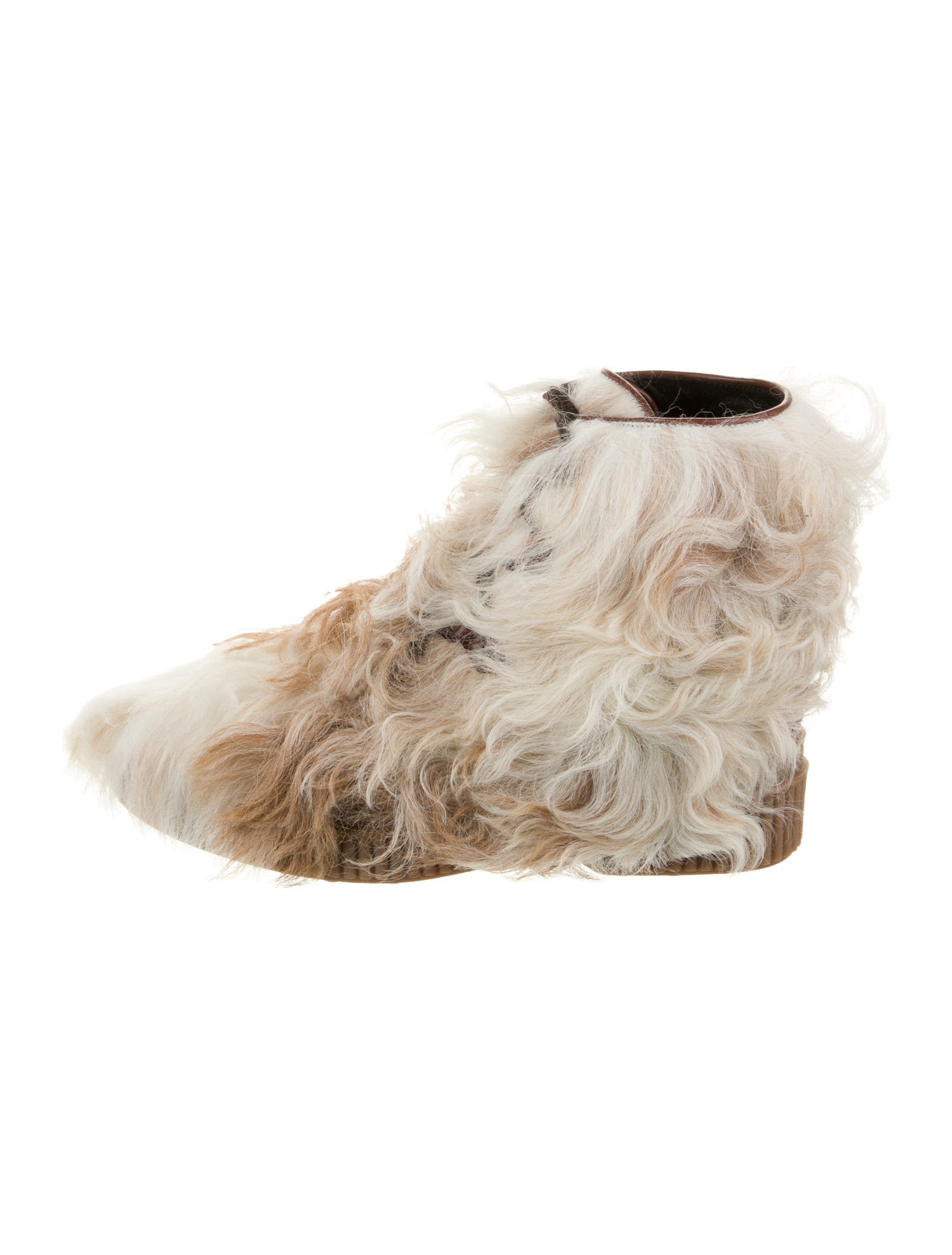 Tod's Fur Colorblock Pattern Lace-Up Boots