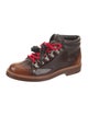 Tod's Patent Leather Colorblock Pattern Lace-Up Boots
