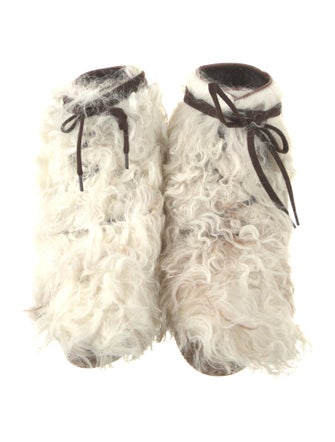 Tod's Faux Fur Lace-Up Boots