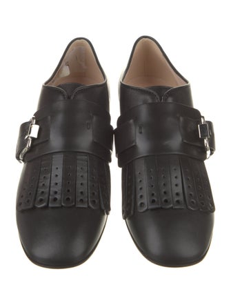 Tod's Leather Fringe Trim Accent Oxfords