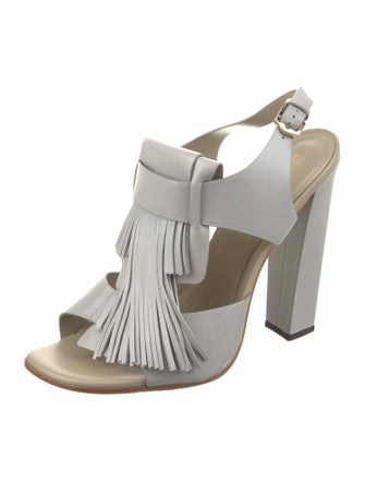 Tod's Leather Printed Slingback Sandals