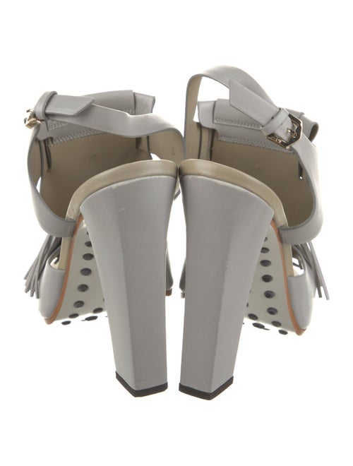 Tod's Leather Printed Slingback Sandals