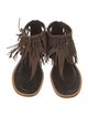 Tod's Suede Fringe Trim Accent Gladiator Sandals
