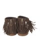 Tod's Suede Fringe Trim Accent Gladiator Sandals