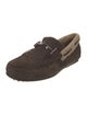 Tod's Suede Faux Fur Trim Boat Shoes