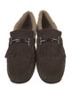 Tod's Suede Faux Fur Trim Boat Shoes