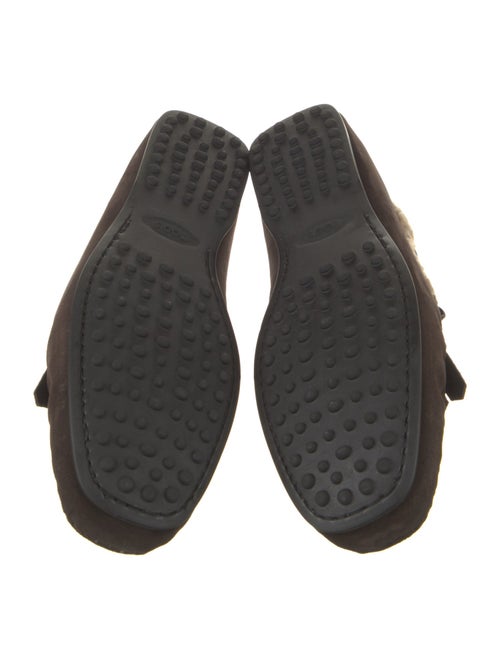 Tod's Suede Faux Fur Trim Boat Shoes