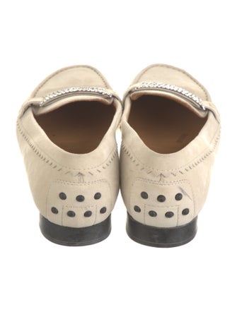 Tod's Suede Crystal Embellishments Loafers