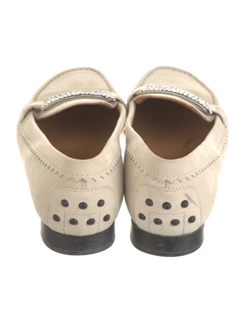 Tod's Suede Crystal Embellishments Loafers