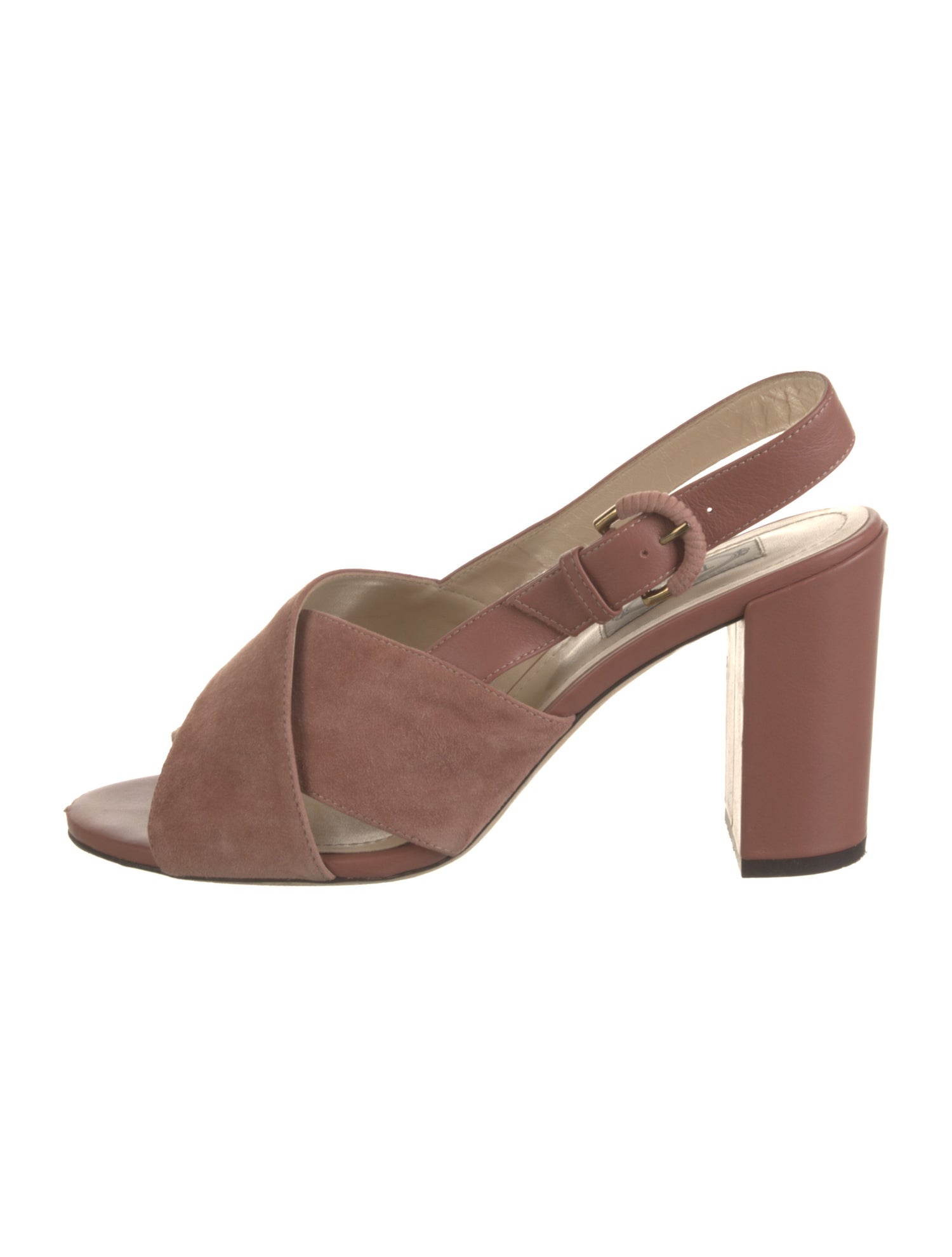 Tod's Suede Leather Trim Embellishment Slingback Sandals