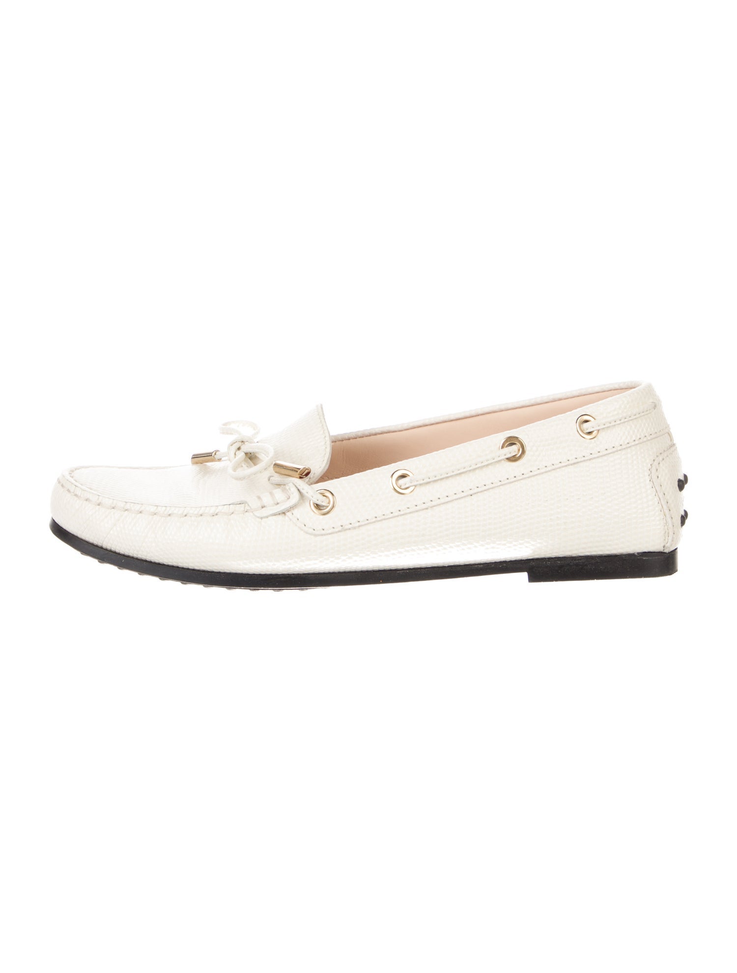 Tod's Leather Bow Accents Loafers