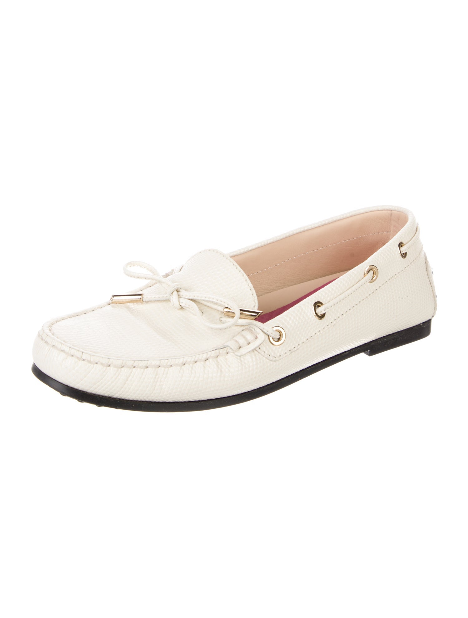 Tod's Leather Bow Accents Loafers