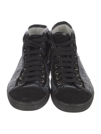 Tod's Embossed Leather Animal Print Sneakers