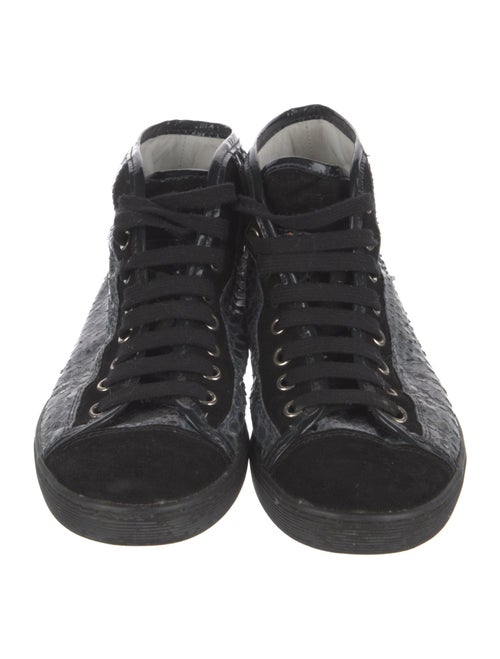 Tod's Embossed Leather Animal Print Sneakers