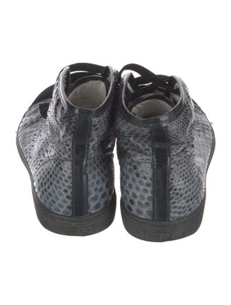 Tod's Embossed Leather Animal Print Sneakers