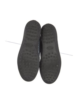 Tod's Embossed Leather Animal Print Sneakers