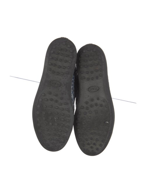 Tod's Embossed Leather Animal Print Sneakers