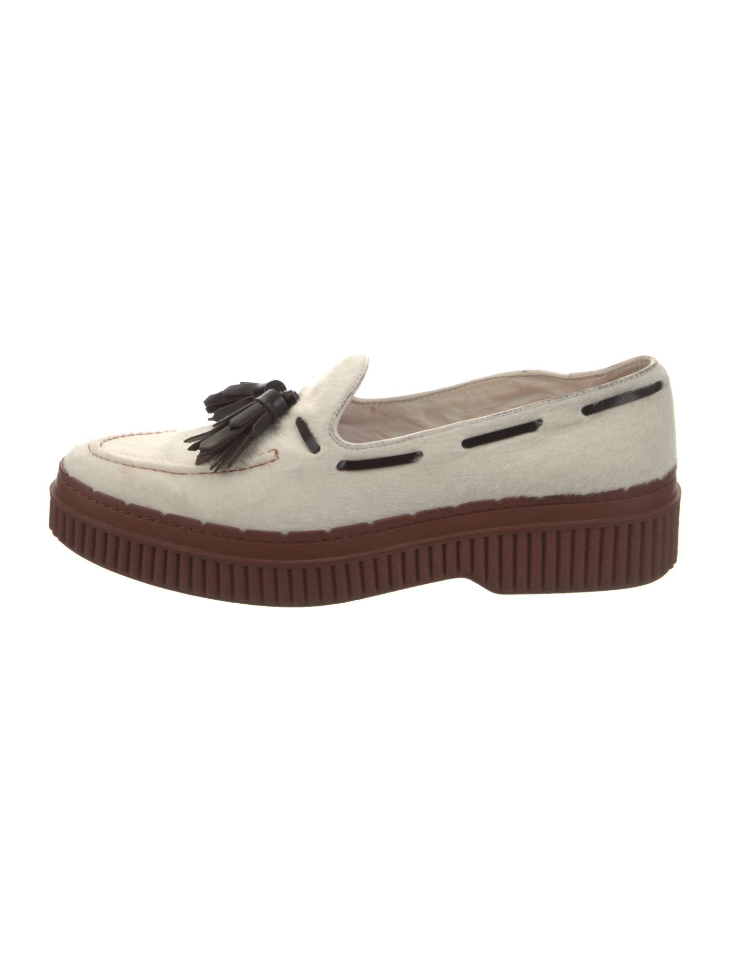 Tod's Ponyhair Tassel Accents Loafers