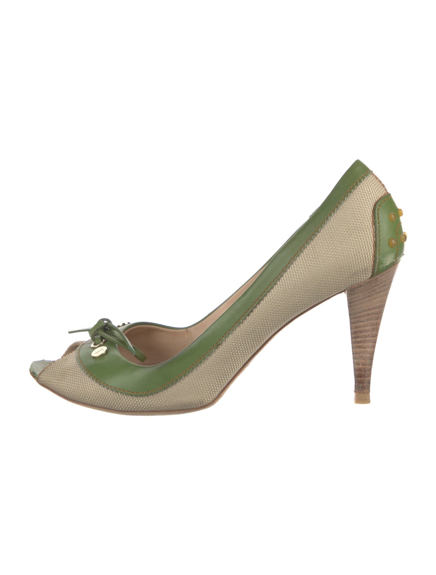 Tod's Canvas Colorblock Pattern Pumps