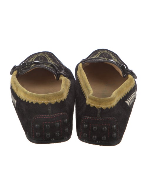 Tod's Suede Embroidered Accent Loafers