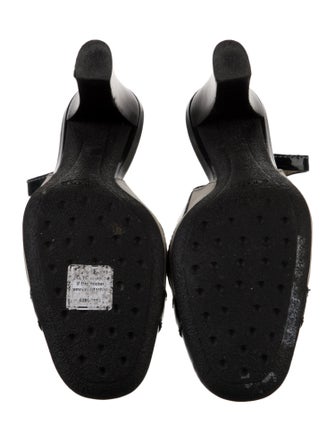 Tod's Patent Leather Colorblock Pattern Slingback Pumps