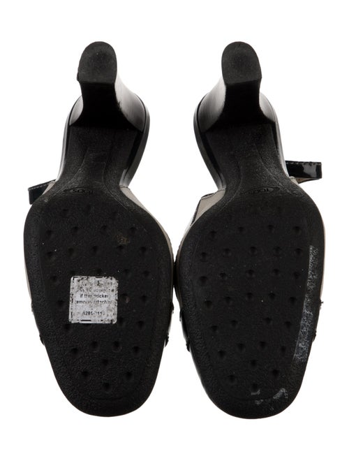 Tod's Patent Leather Colorblock Pattern Slingback Pumps