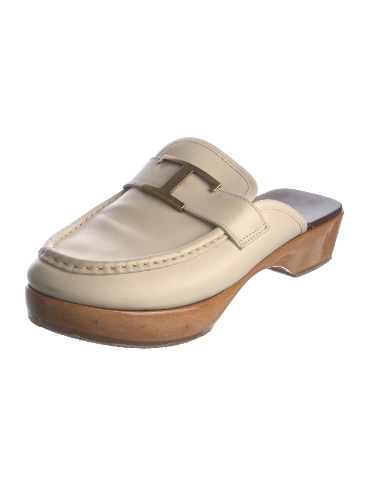 Tod's Leather Chain-Link Accents Mules