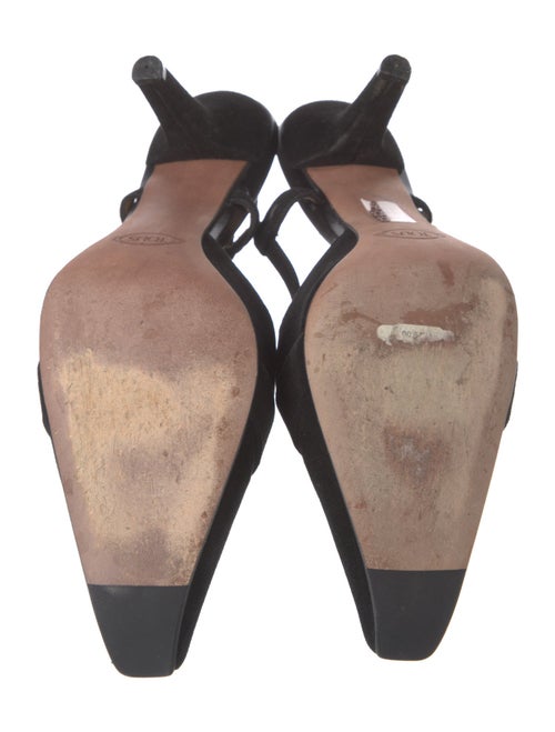 Tod's Suede Crystal Embellishments Slingback Pumps