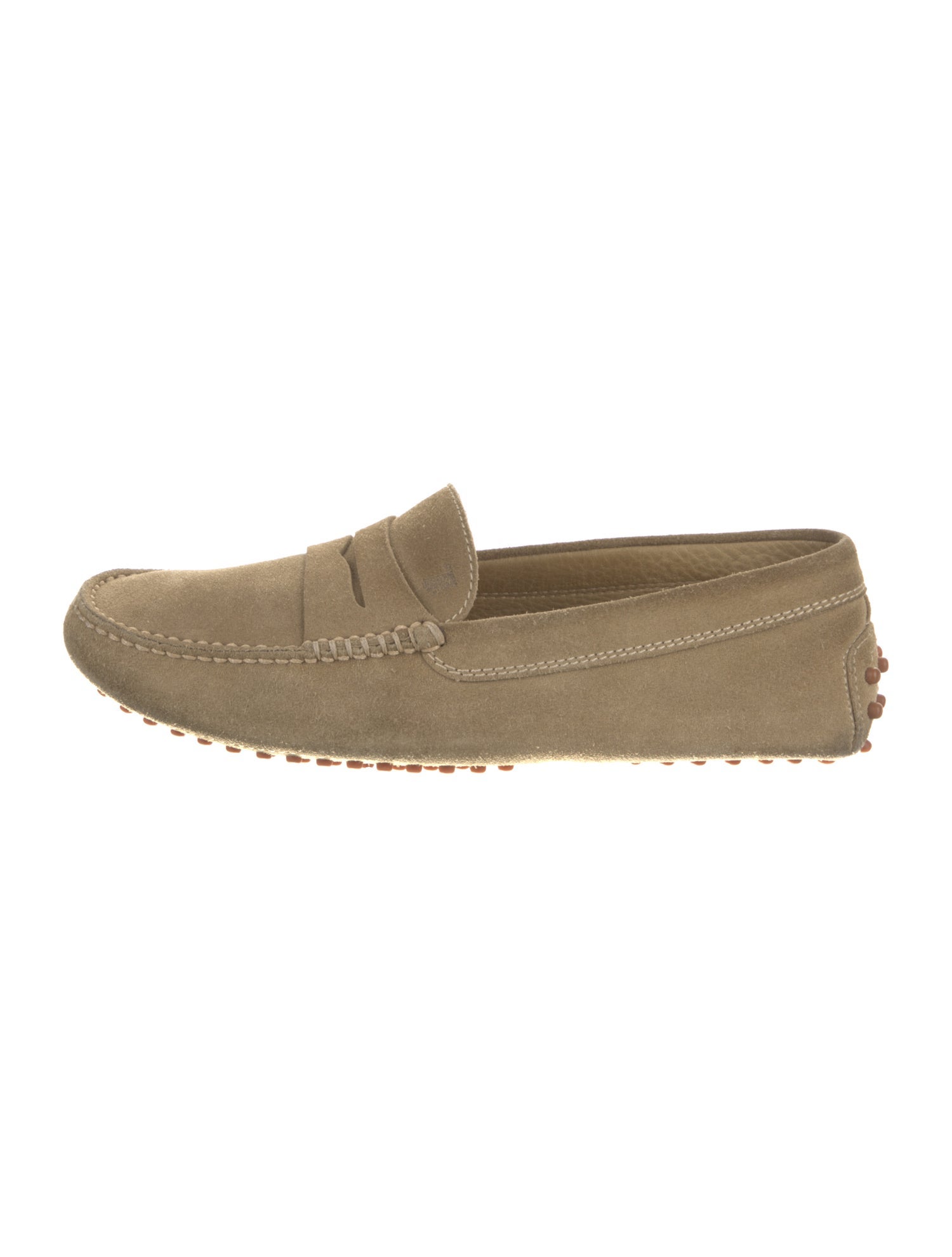 Tod's Suede Leather Trim Embellishment Loafers