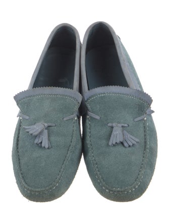 Tod's Suede Whipstitch Trim Loafers