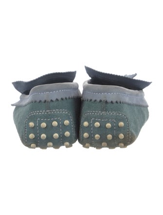 Tod's Suede Whipstitch Trim Loafers
