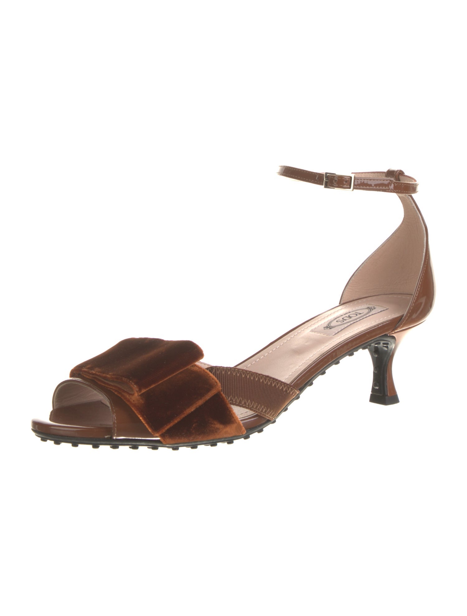 Tod's Patent Leather Grosgrain Trim Sandals