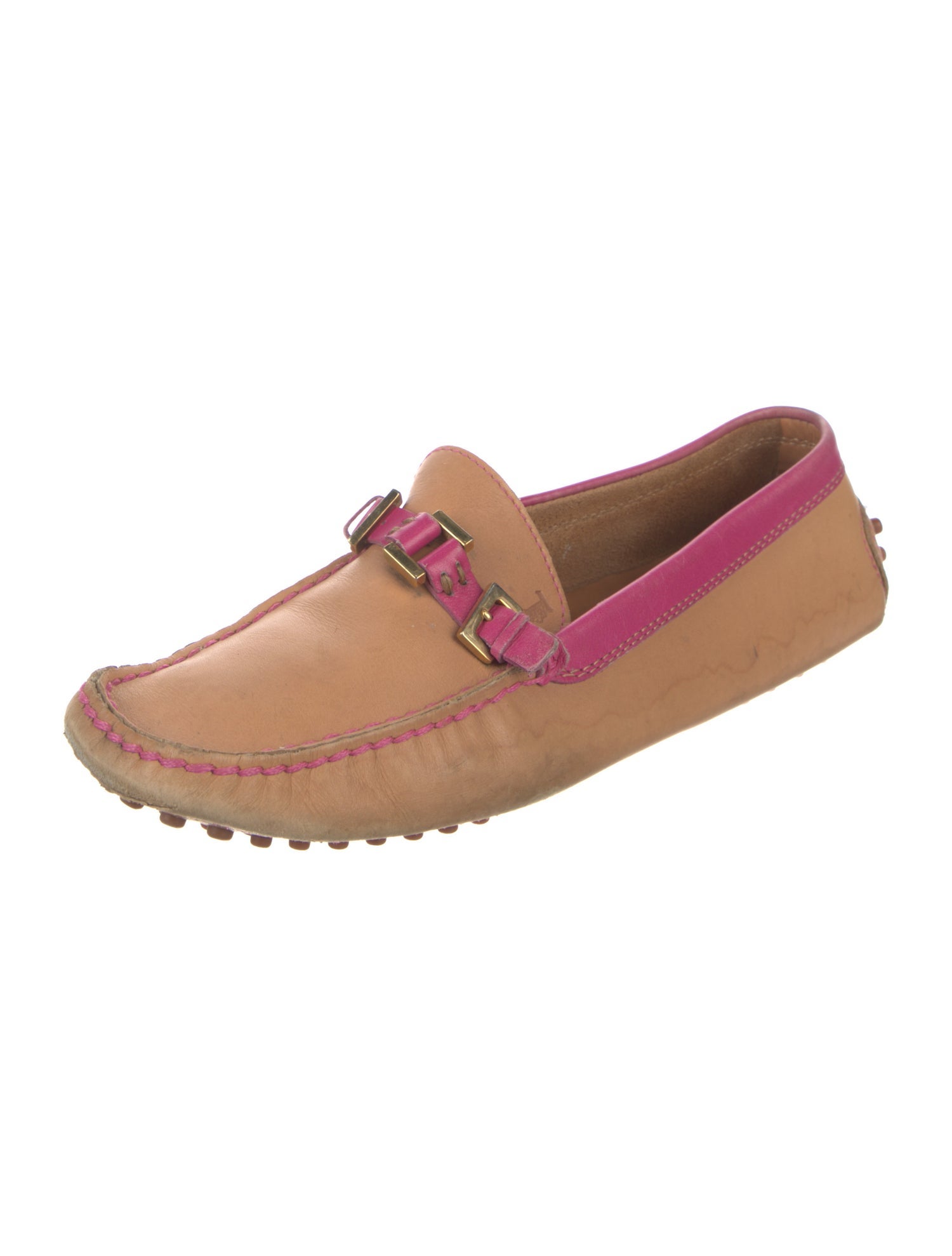 Tod's Leather Colorblock Pattern Loafers