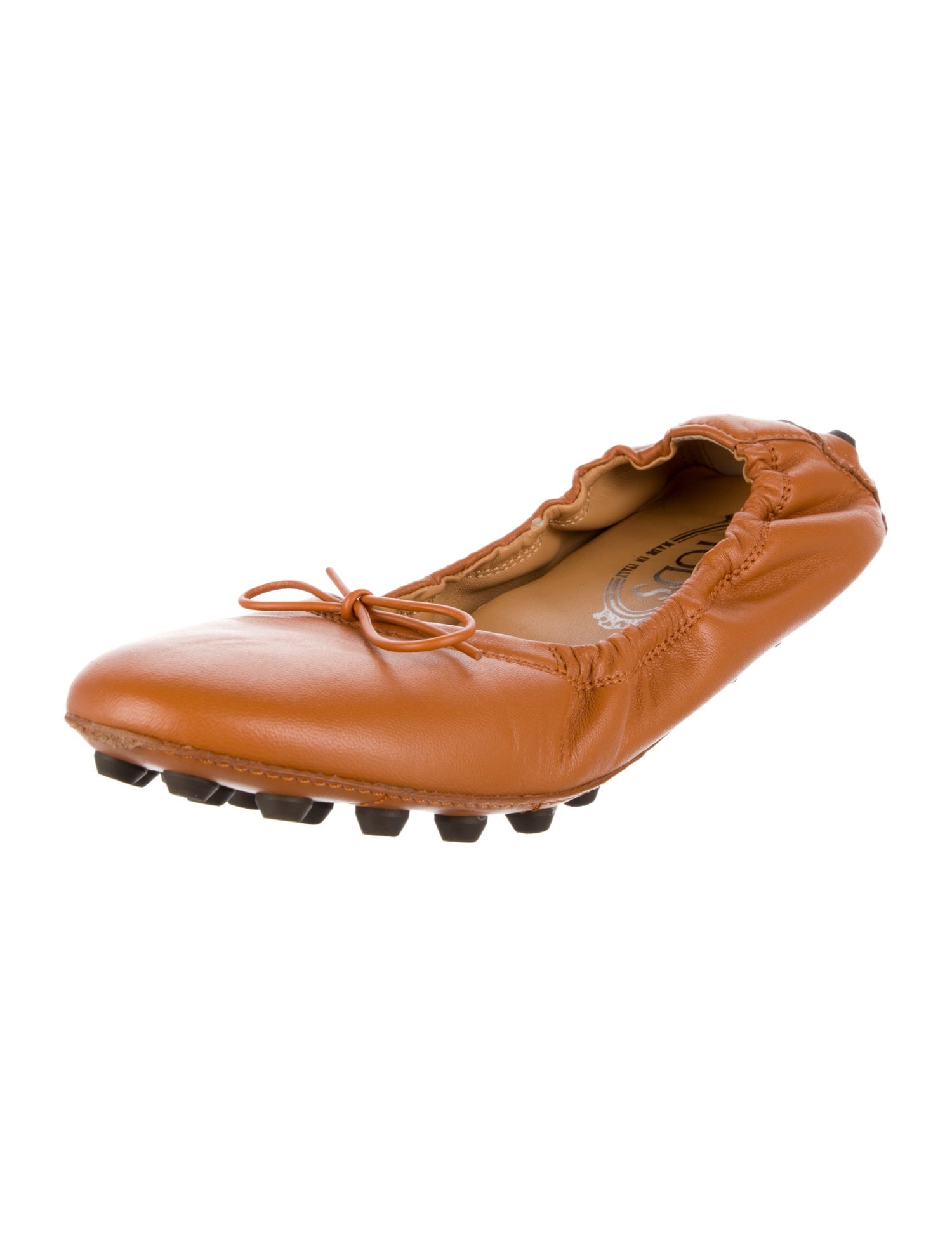 Tod's Leather Bow Accents Ballet Flats