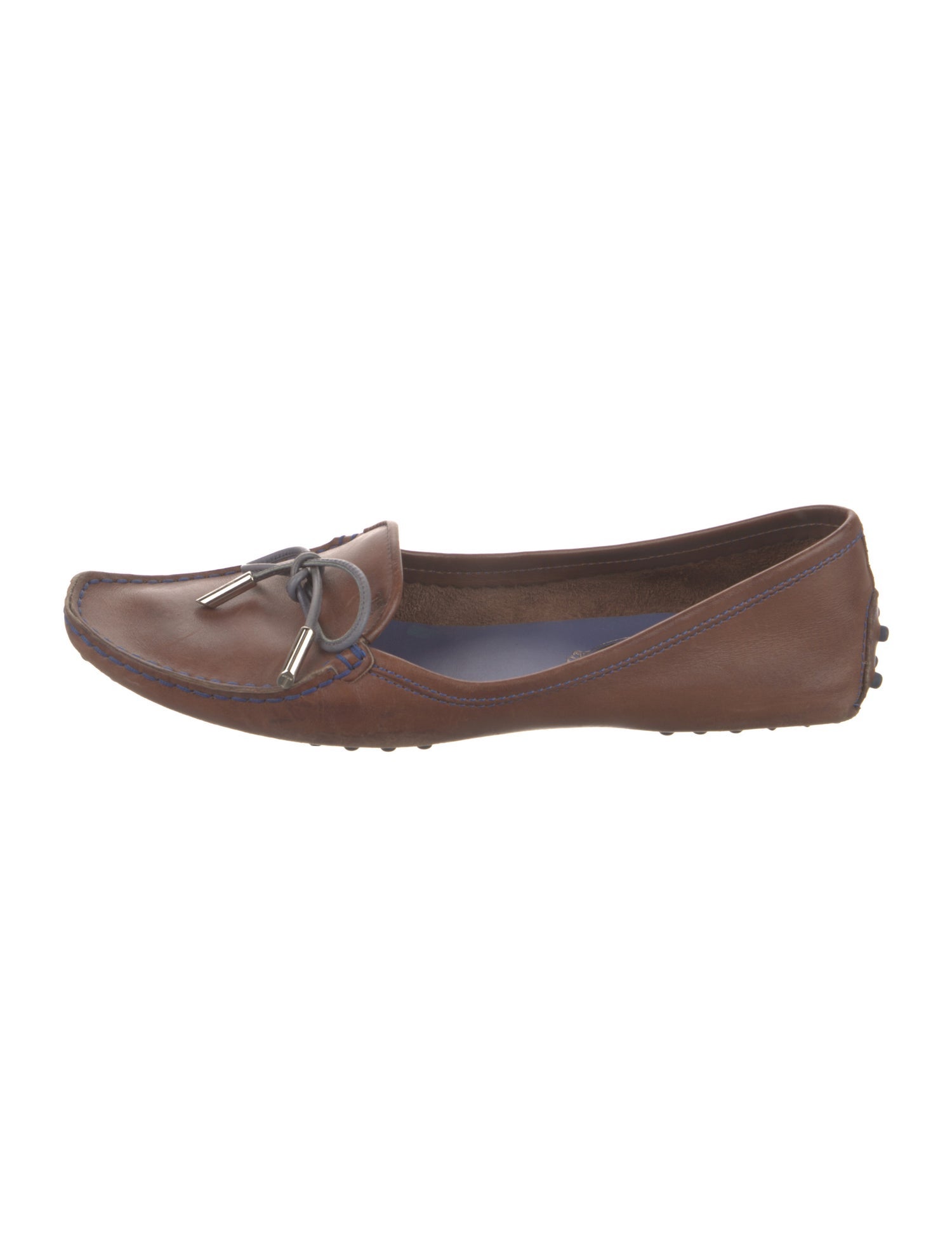 Tod's Leather Bow Accents Loafers
