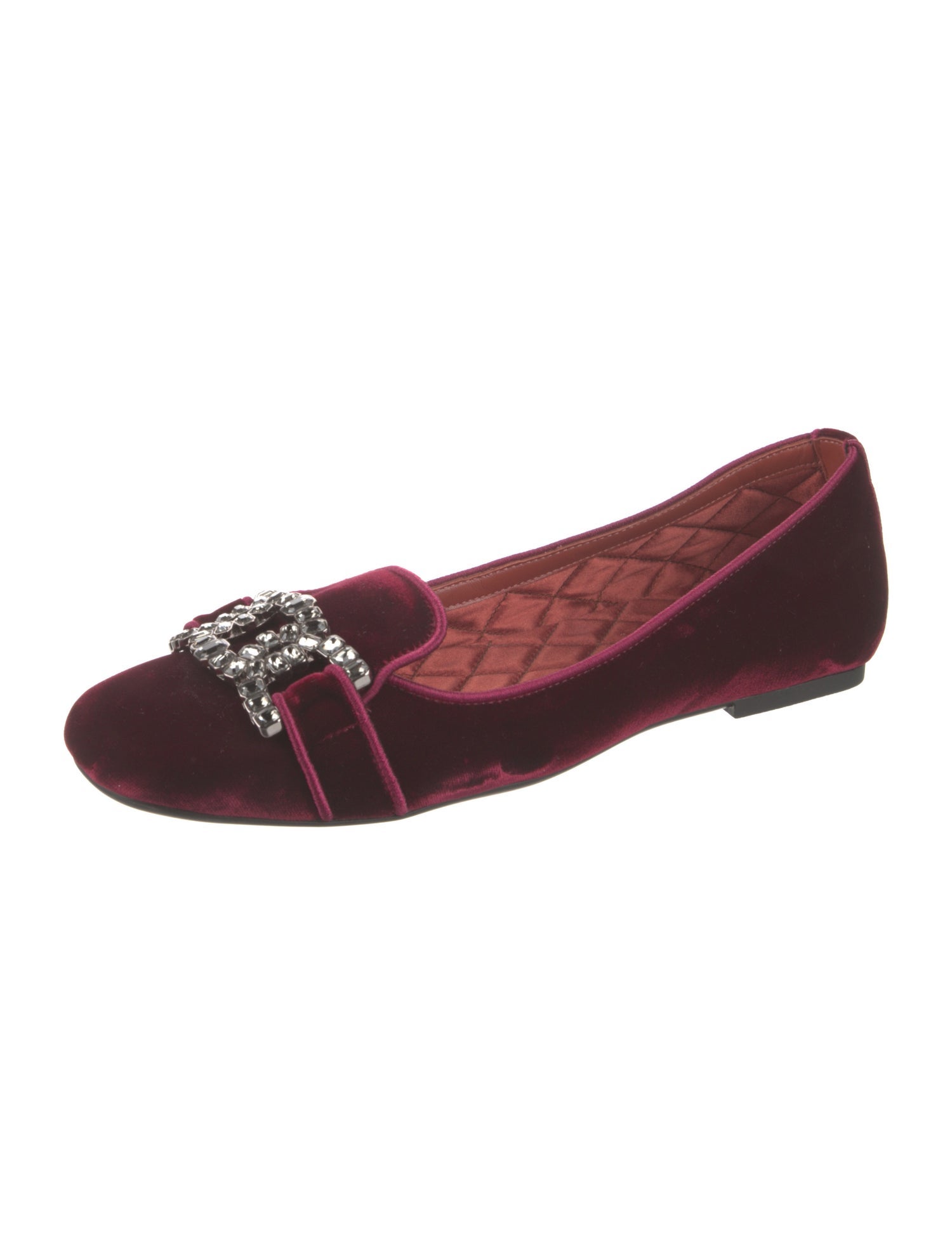 Tod's Velvet Crystal Embellishments Loafers