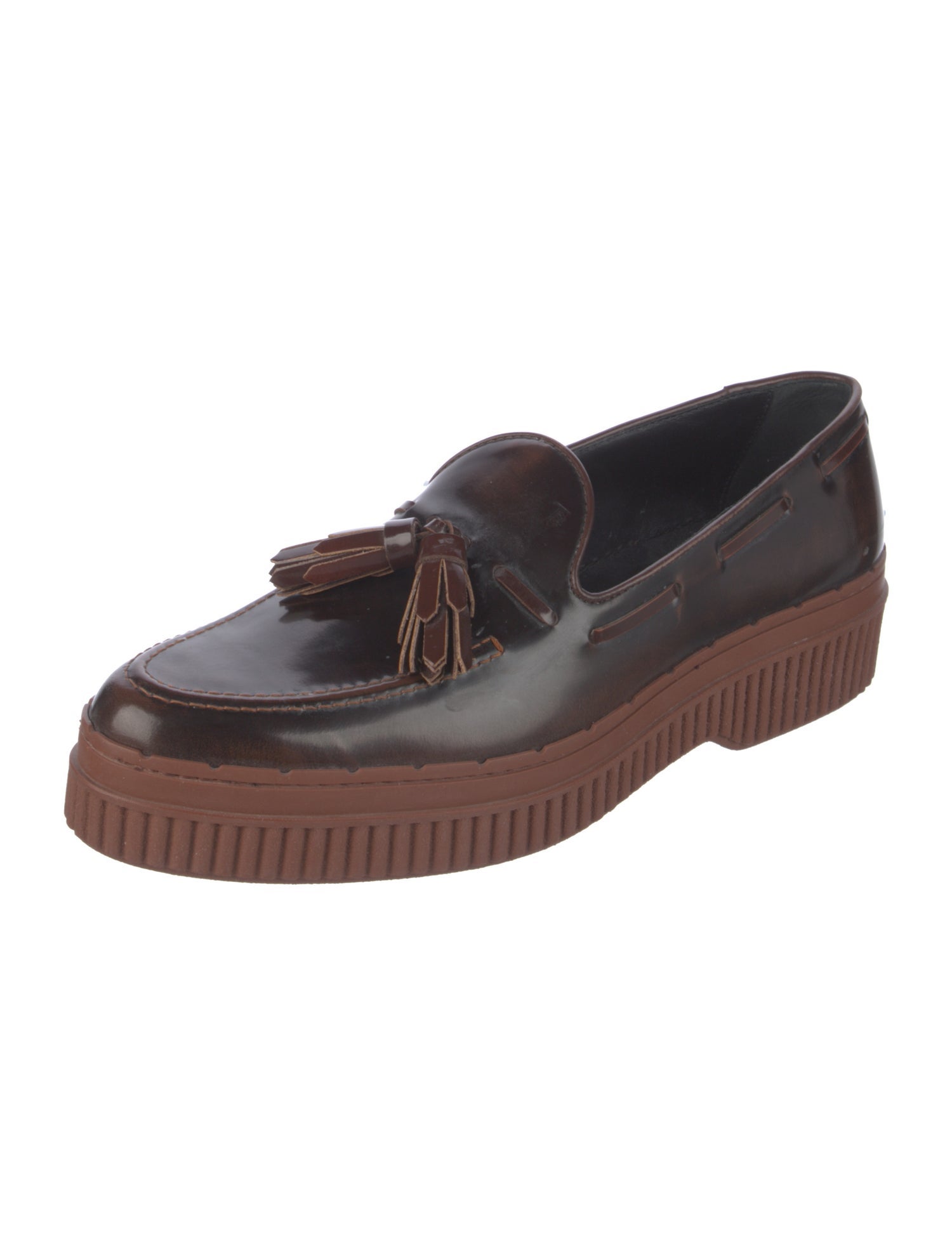 Tod's Leather Tassel Accents Loafers